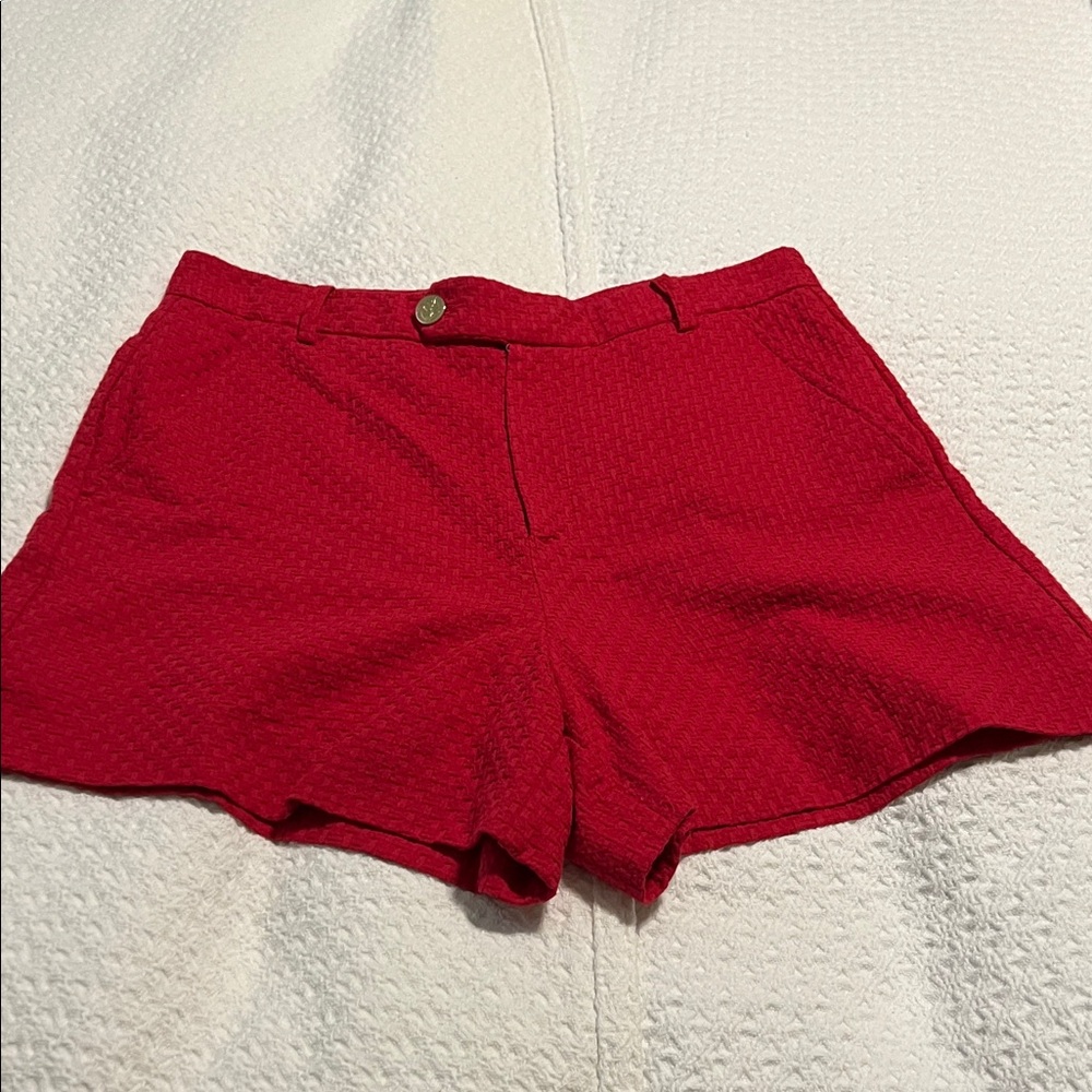 Draper James Vibrant Red High Waist Shorts